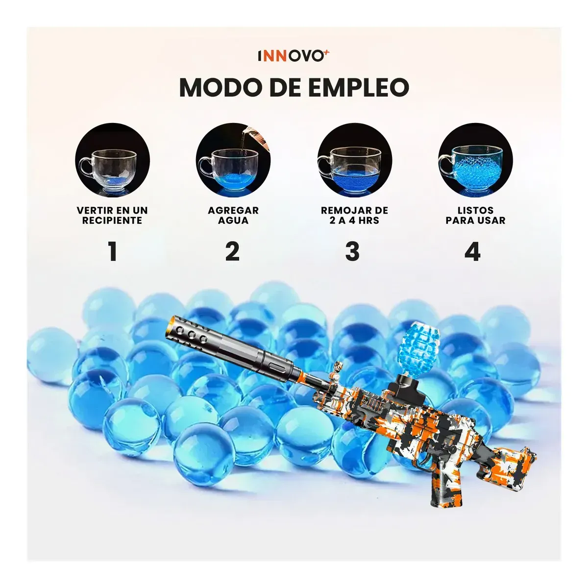 Rifle M249 Juguete Hidrogel Ametralladora 10000 Orviz img #2