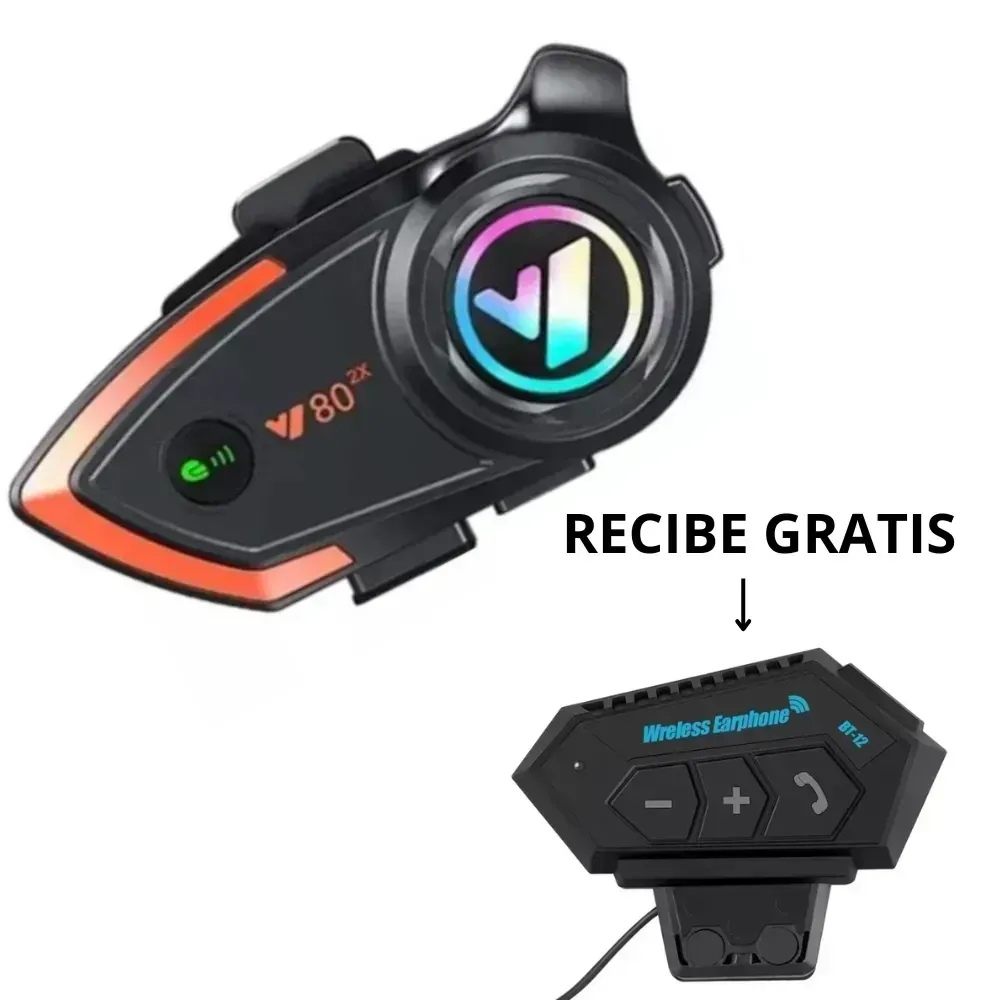 Intercomunicador Y80X Pro Conexión Universal Para Casco Comando Voz Obsequio BT12 Compatibles img #1