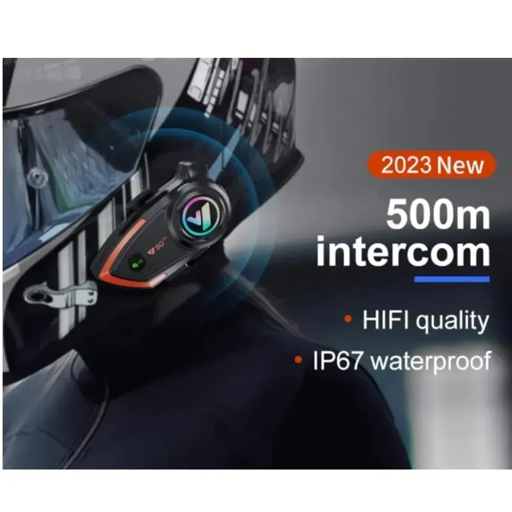Intercomunicador Y80X Pro Conexión Universal Para Casco Comando Voz Obsequio BT12 Compatibles img #4
