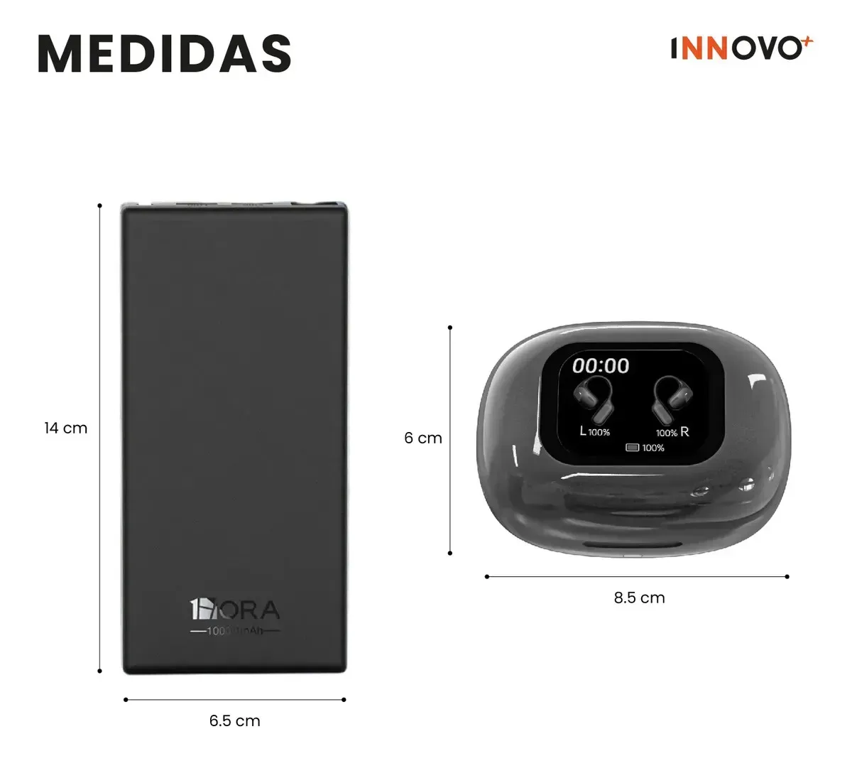 Audífonos Bluetooth 5.4 Traducción Con Powerbank 10.000mah Negro Negro img #2