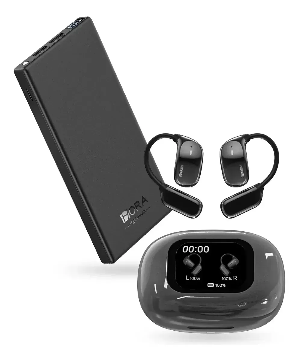 Audífonos Bluetooth 5.4 Traducción Con Powerbank 10.000mah Negro Negro img #1