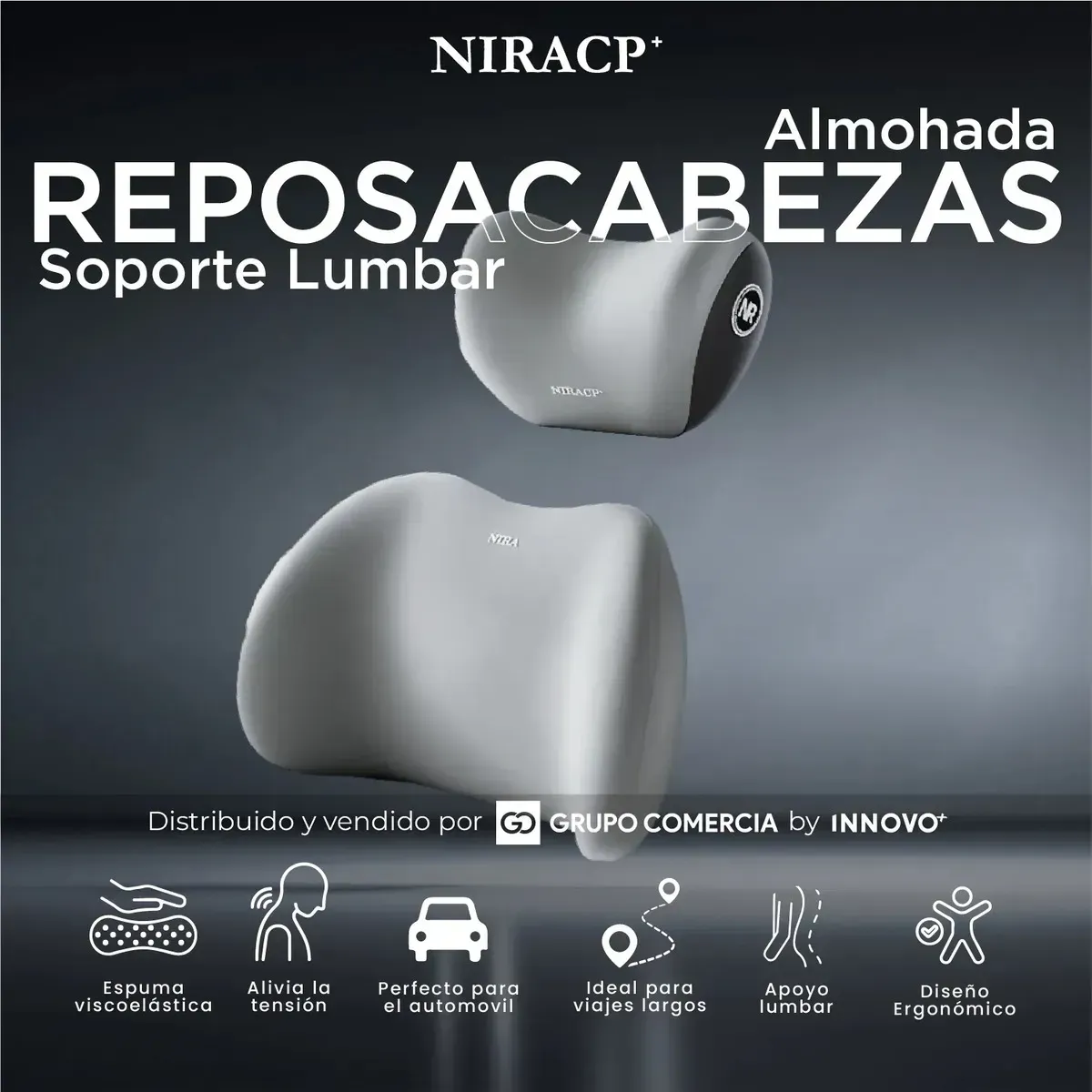 Soporte Para Silla De Carro Cervical Para Carro Espuma Viscoelástica Gris M M img #3
