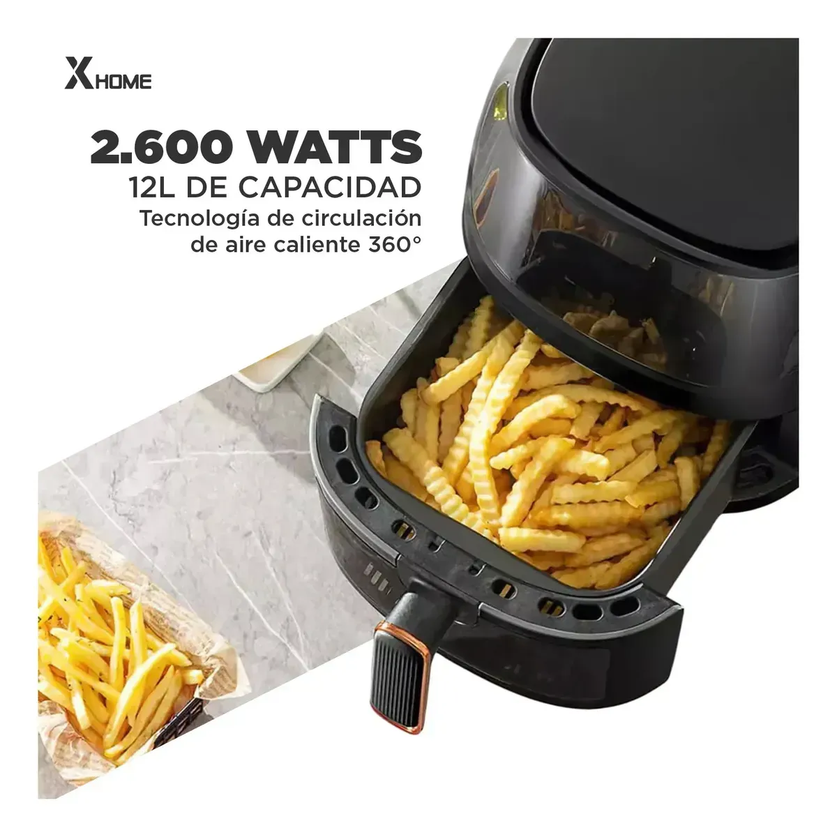 Freidora De Aire X-home Master Chef De 12l 2600w Ultra-ventana 'gourmet View' img #6