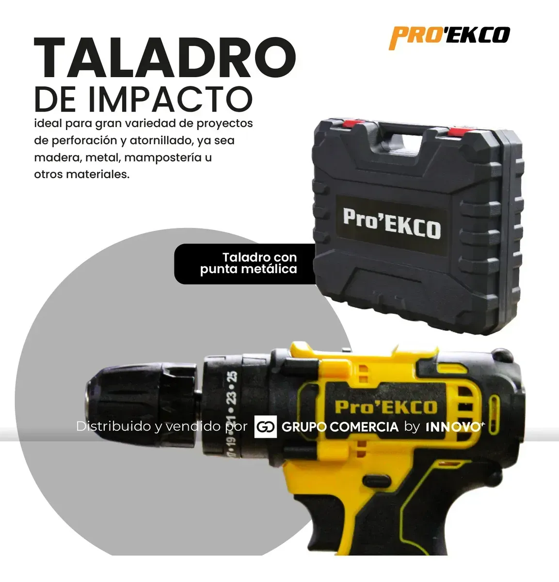 Potente Taladro Profesional Pro'ekco 120 Pz 2 Baterias 48v Todo En 1 img #3
