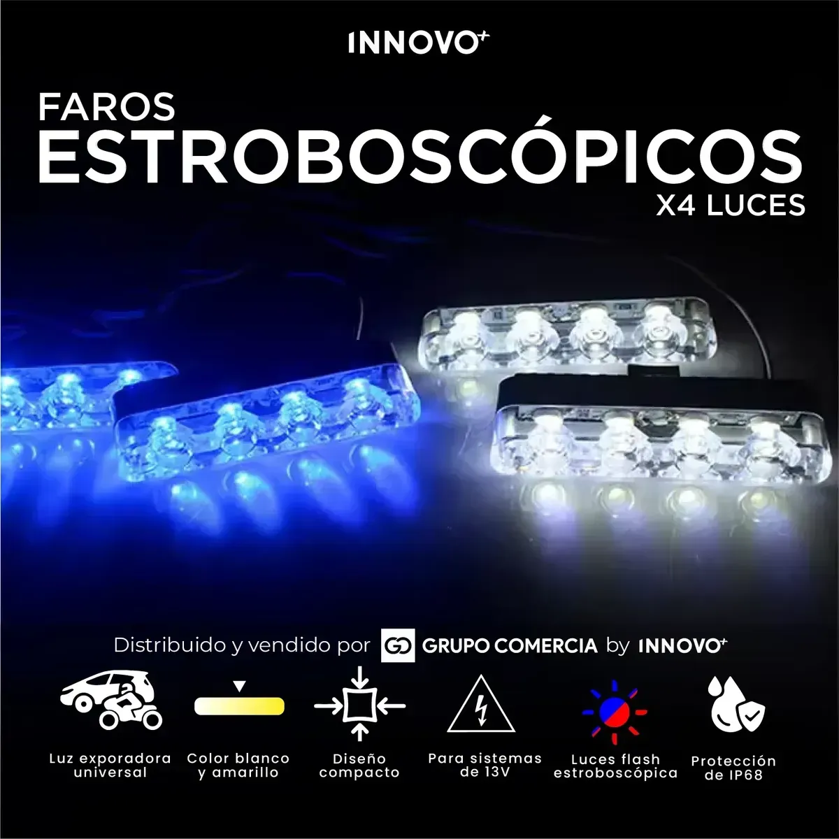 Luces Led Persiana Pro Escolta Emergencia 30w 7 Modos Carro img #4