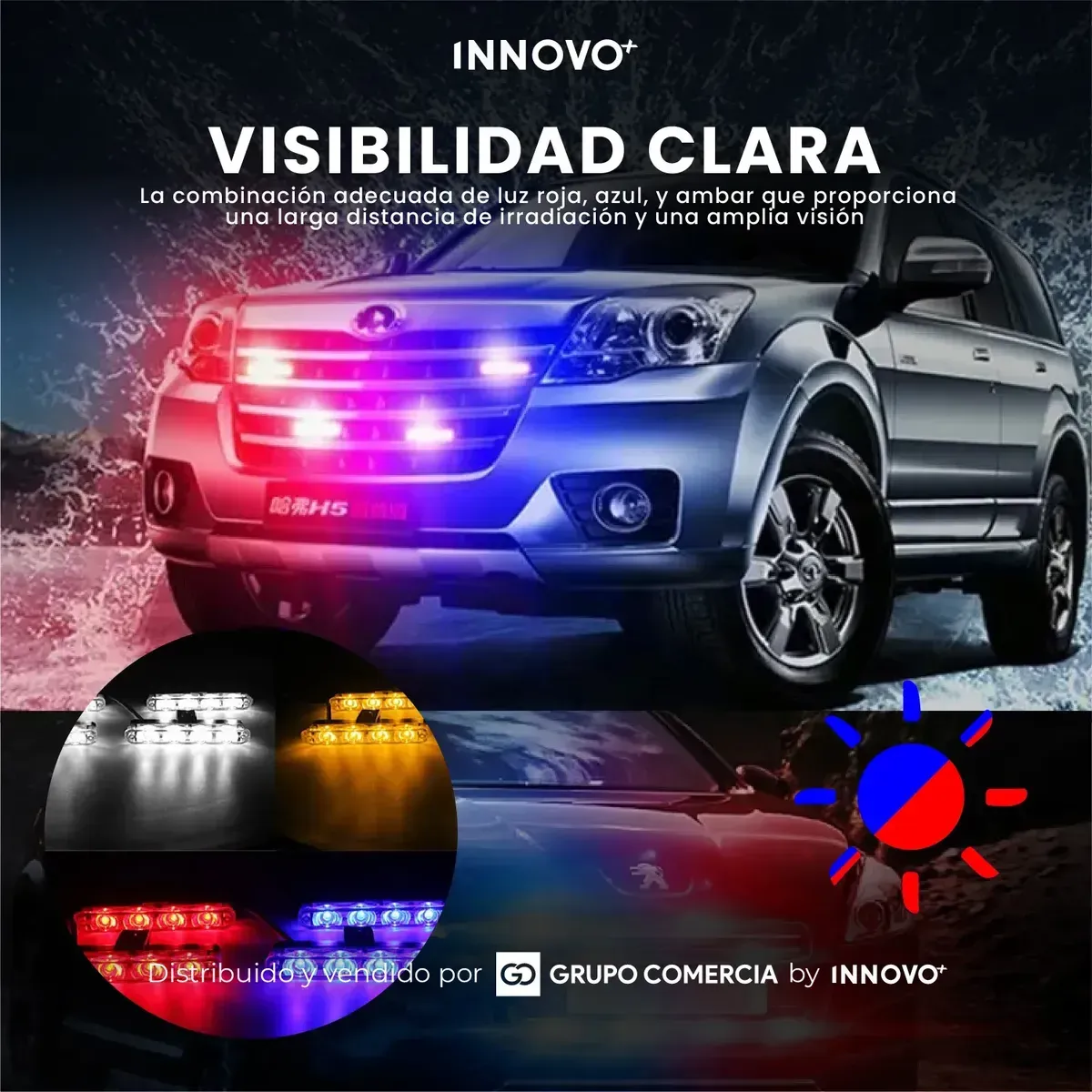 Luces Led Persiana Pro Escolta Emergencia 30w 7 Modos Carro img #2