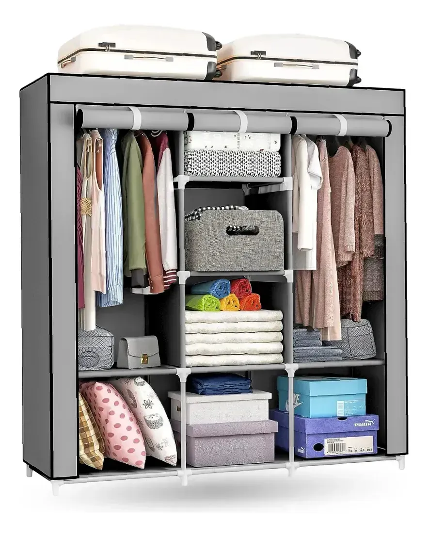 Closet Organizador De Ropa Practico Portátil Ropa 3 Cuerpos Armario img #1