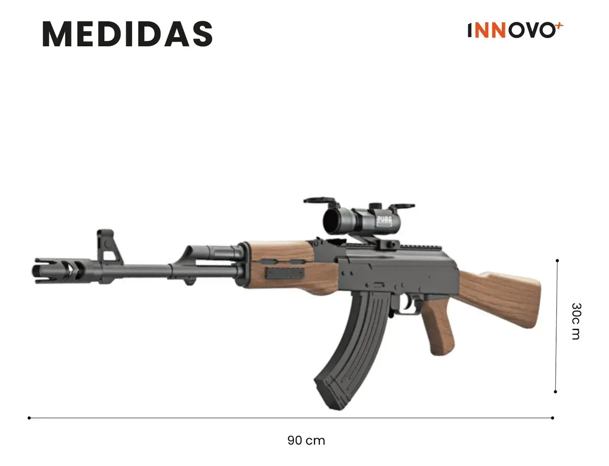 Rifle Hidrogel Ak47 Pro Lanzador Automático 90cm + 10,000 Orbeez Café Café img #6