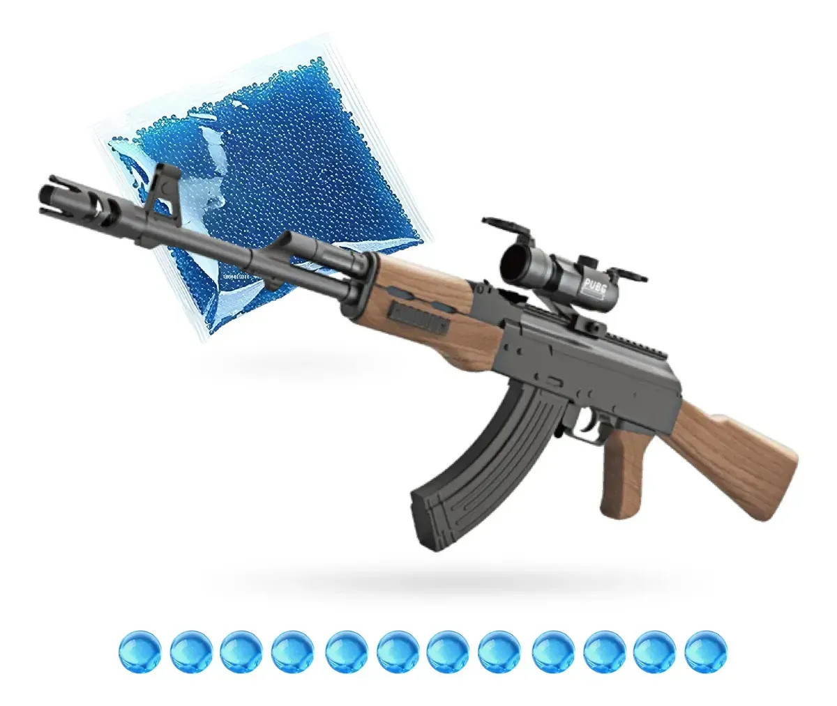 Rifle Hidrogel Ak47 Pro Lanzador Automático 90cm + 10,000 Orbeez Café Café img #1