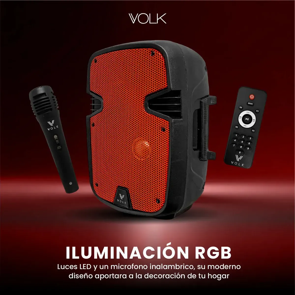 Parlante Profesional Bluetooth Potente Volk 8 Pulgadas Micrófono Inalámbrico Tws img #8
