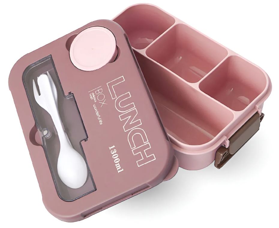 Lonchera Lunch Térmica Hermética Con Accesorios 1.3 L Libre Bpa Rosa img #1