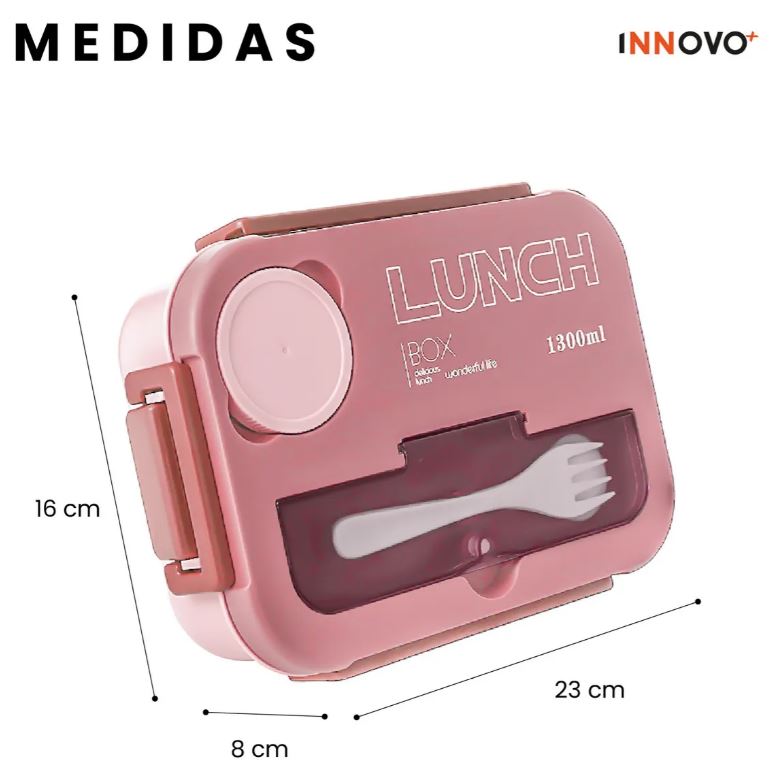 Lonchera Lunch Térmica Hermética Con Accesorios 1.3 L Libre Bpa Rosa img #4