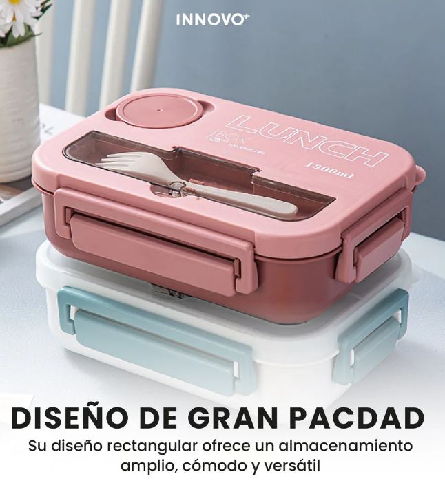 Lonchera Lunch Térmica Hermética Con Accesorios 1.3 L Libre Bpa Rosa img #2