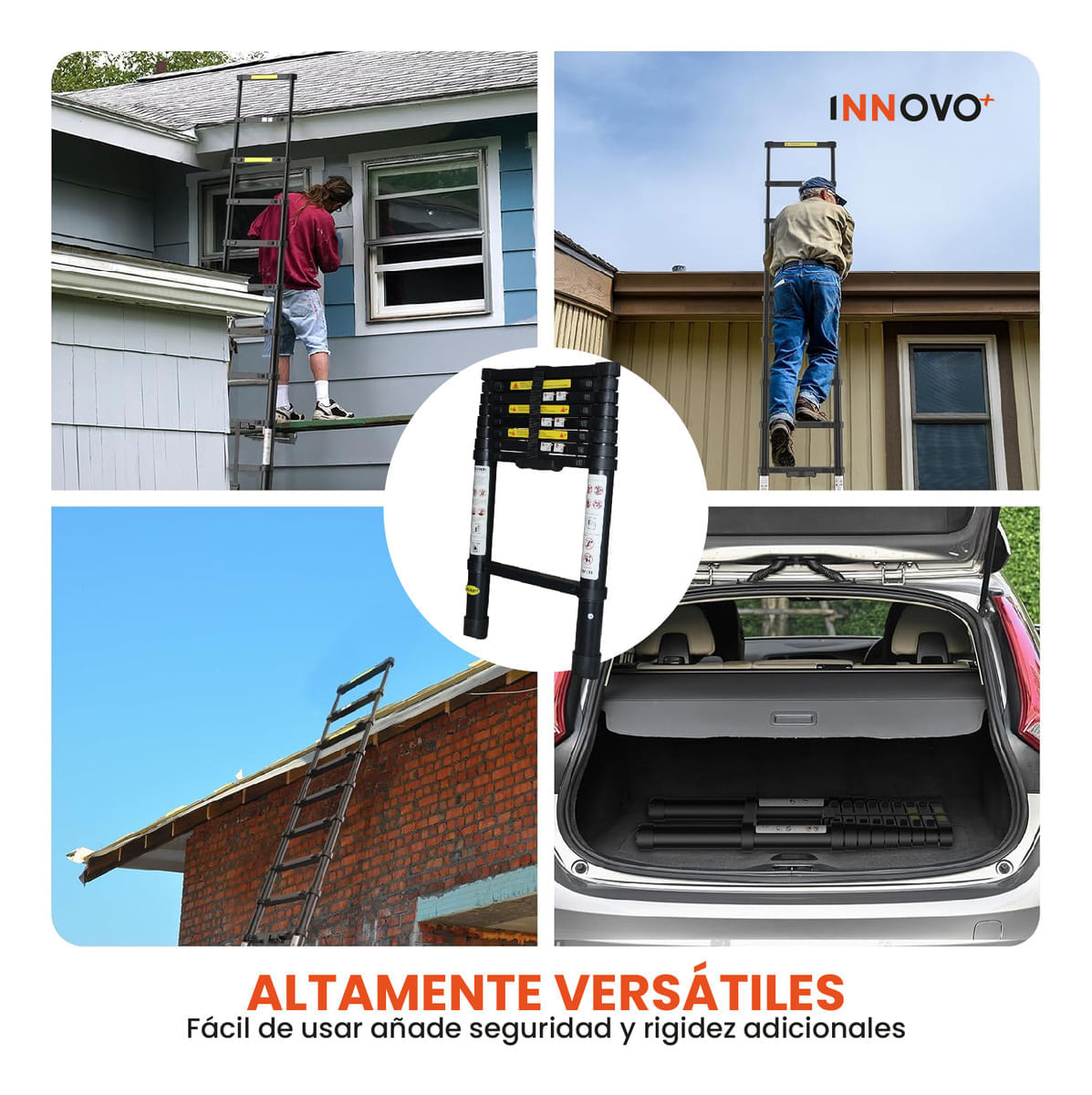 Escalera Telescopica 2.6 Metros Ajustable Aluminio Práctica Innovo img #6