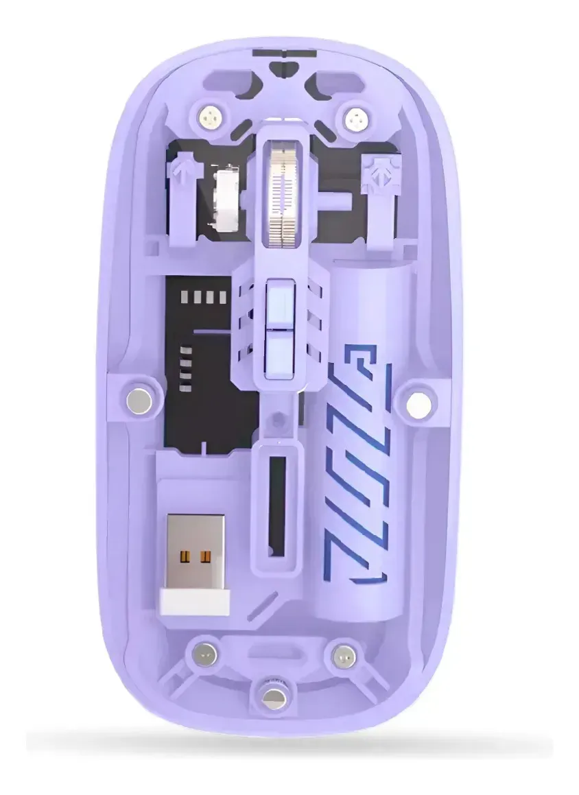 Mouse Inalámbrico Yelandar Lila Edition Pro Bluetooth + 2.4g Recargable img #1