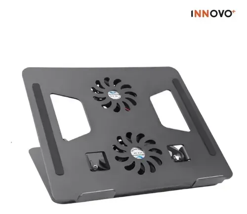 Base Soporte Para Portátil Giratoria 2 Ventiladores Plegable Metálica Yl-906 Innovo Tech img #2