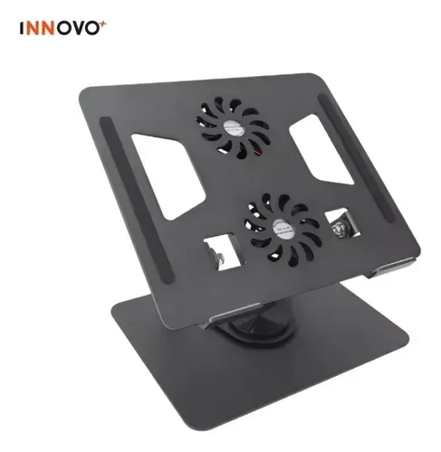 Base Soporte Para Portátil Giratoria 2 Ventiladores Plegable Metálica Yl-906 Innovo Tech img #3