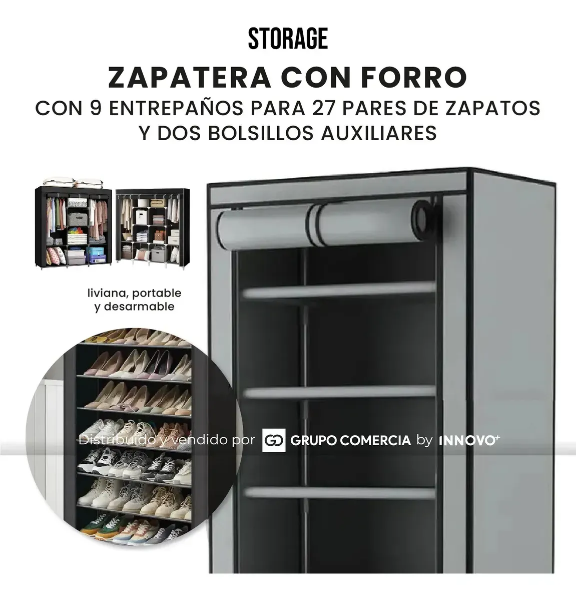 Organizador De Ropa 2 Armarios Pro Con Zapatera 10 Niveles img #5