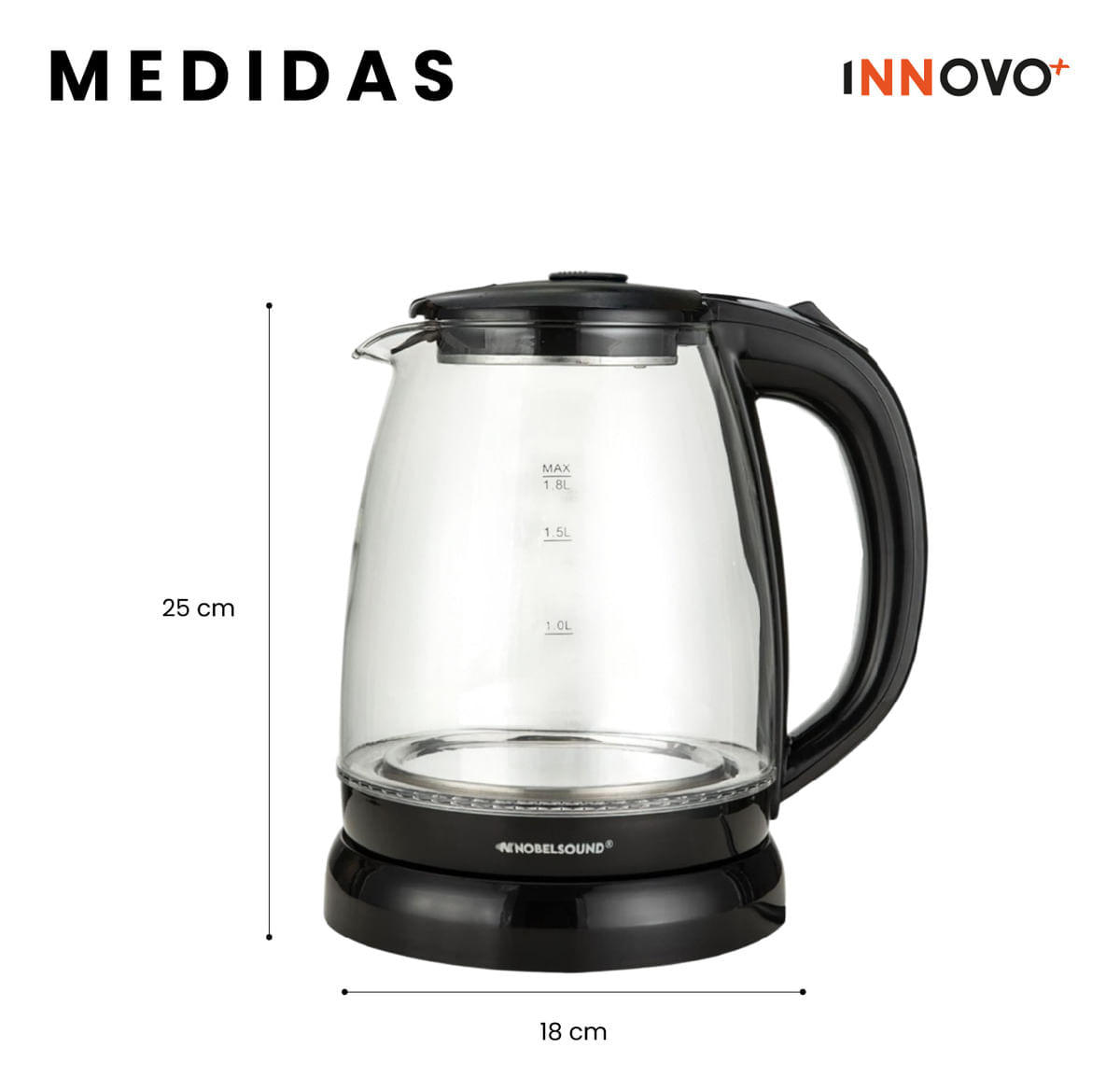 Jarra Eléctrica Nobelso Innovo Hogar Tetera 1.8l img #5
