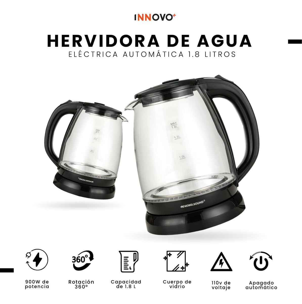 Jarra Eléctrica Nobelso Innovo Hogar Tetera 1.8l img #4