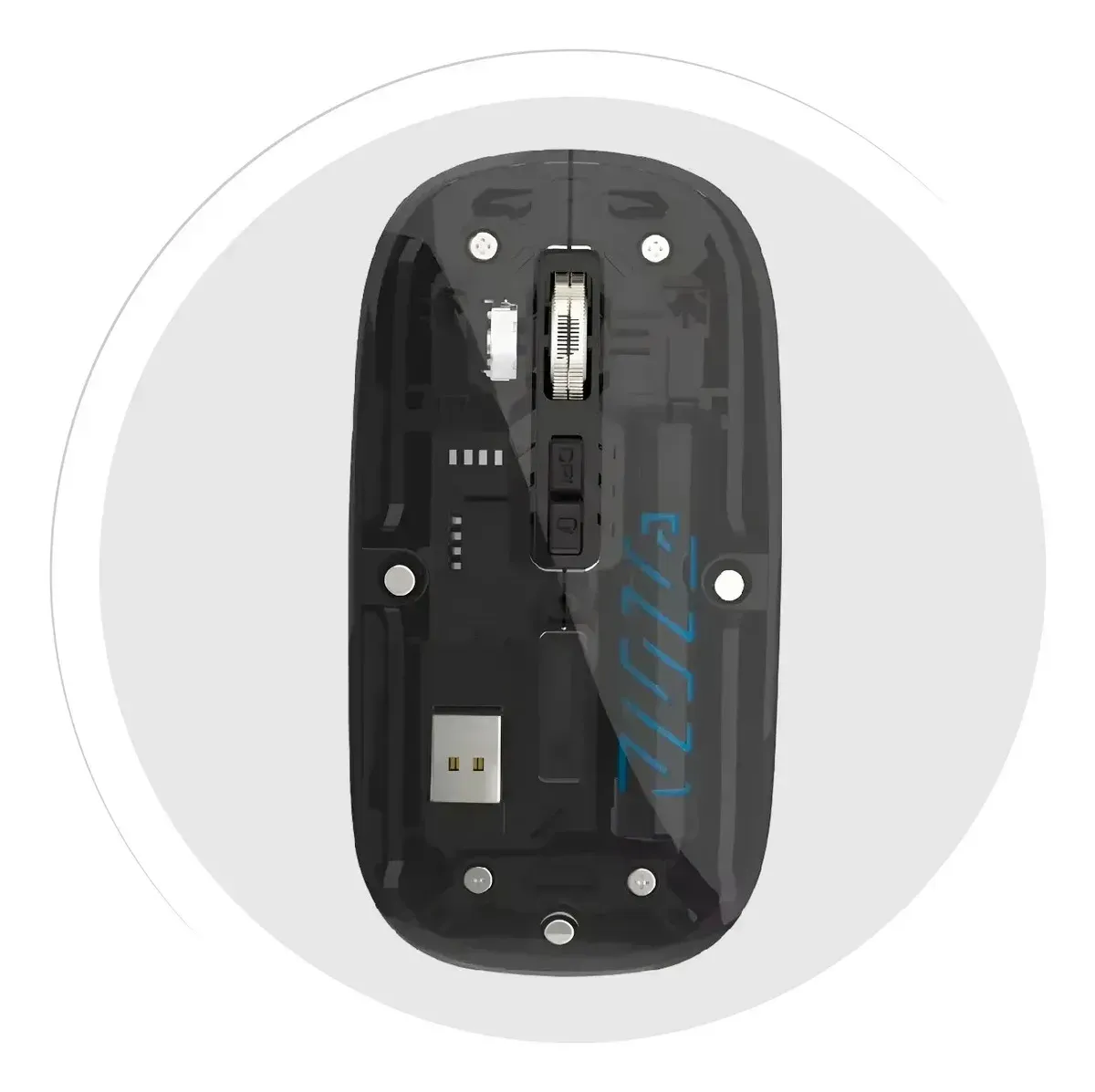 Mouse Inalámbrico Yelandar Negro Bluetooth + 2.4g Recargable Negro img #4