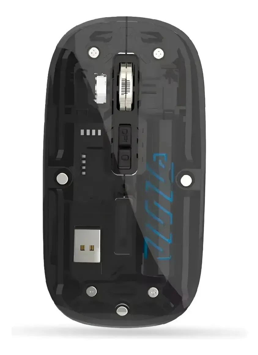 Mouse Inalámbrico Yelandar Negro Bluetooth + 2.4g Recargable Negro img #1