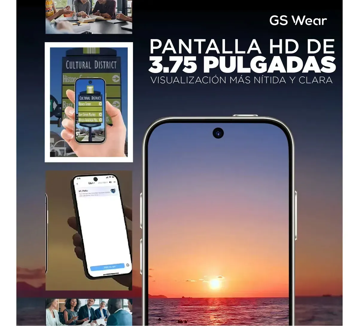 Celular Mini Premium Gs Wear Pantalla 3.75 Dual Sim Cámara Dual Traductor Ia Bronce img #4