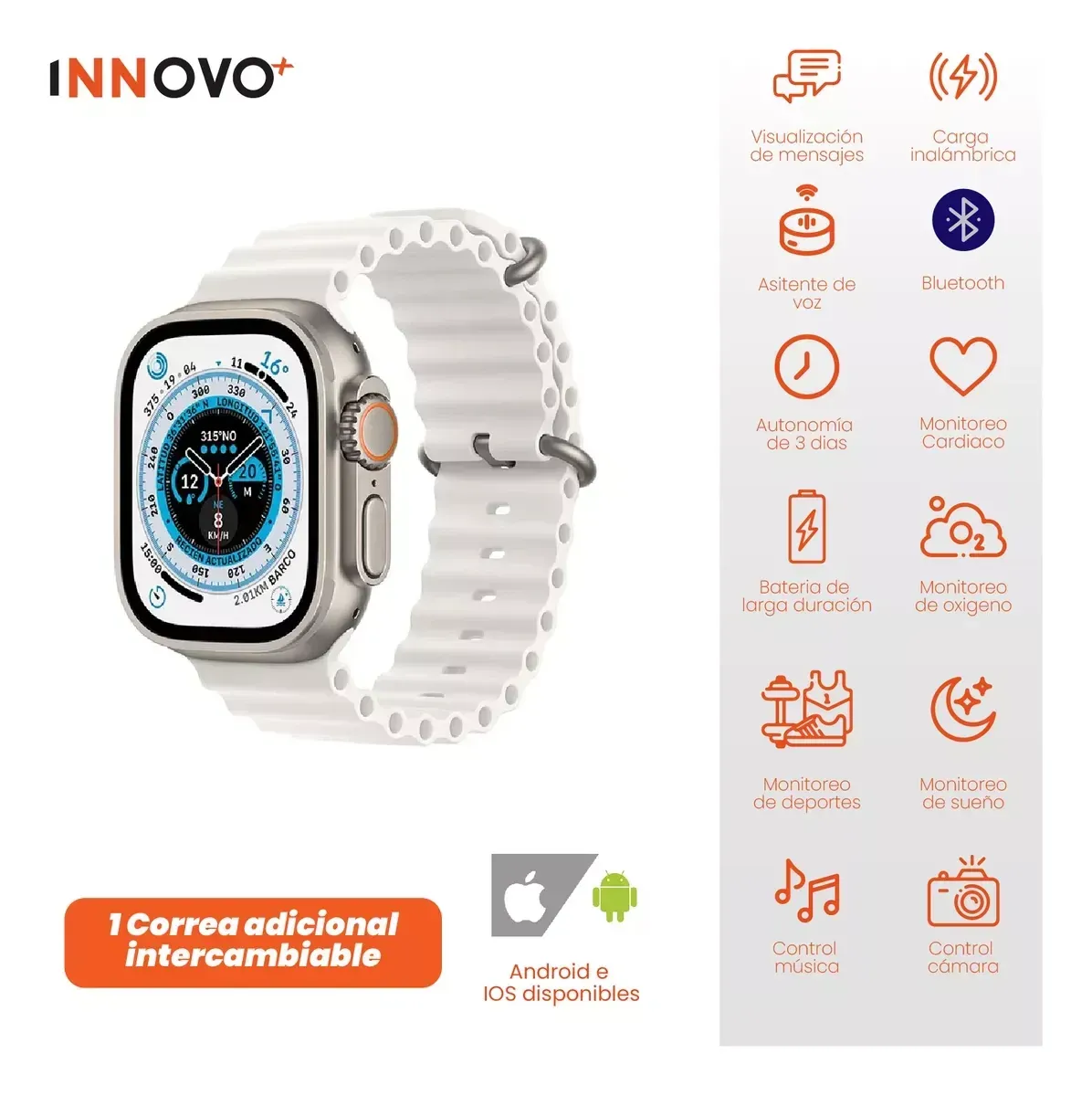 Smart Watch Pareja Con Accesorios Cargador Power Bank img #4