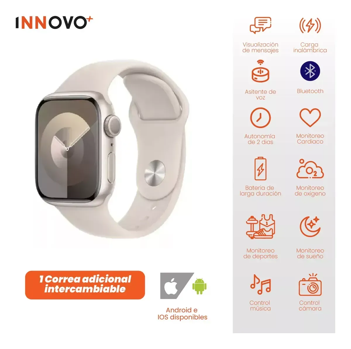 Smart Watch Pareja Con Accesorios Cargador Power Bank img #3