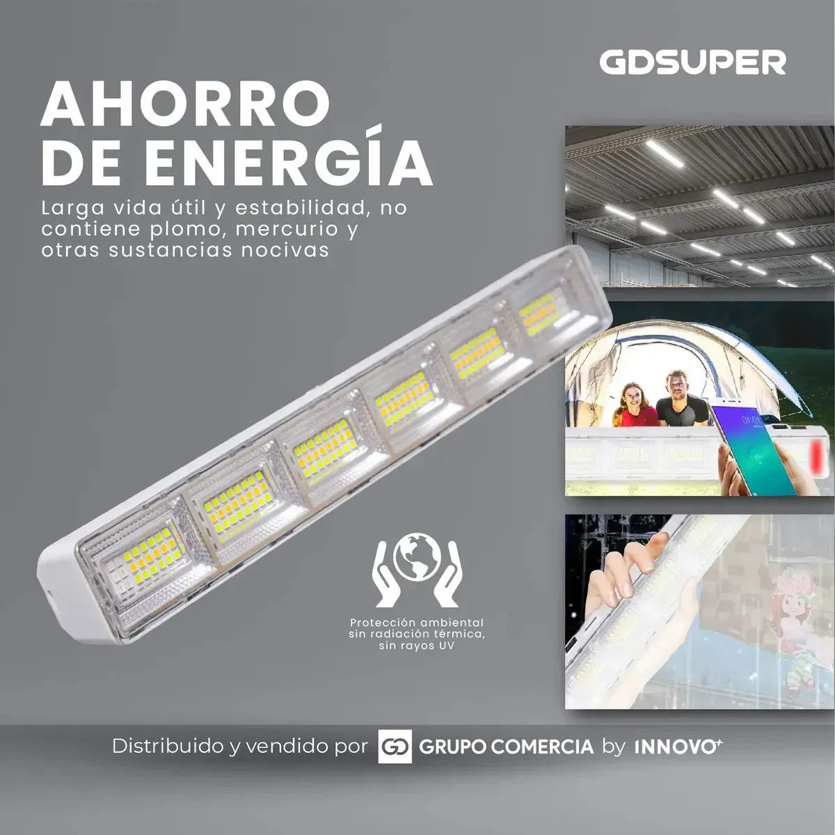 Lámpara Led Profesional 4 En 1 Luz De Emergencia Sirena Policial Y Carga Usb-c img #3