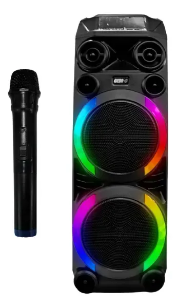 Parlante Torre 60w Bluetooth 5.3 Micrófono Luces Led Woofer 8 Usb img #1