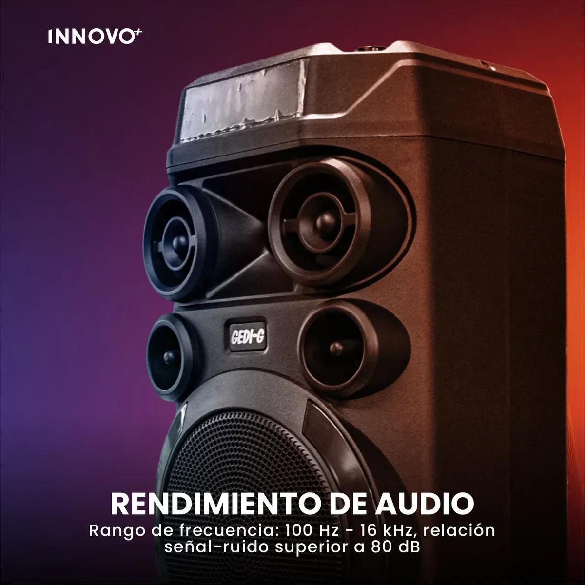 Parlante Torre 60w Bluetooth 5.3 Micrófono Luces Led Woofer 8 Usb img #4