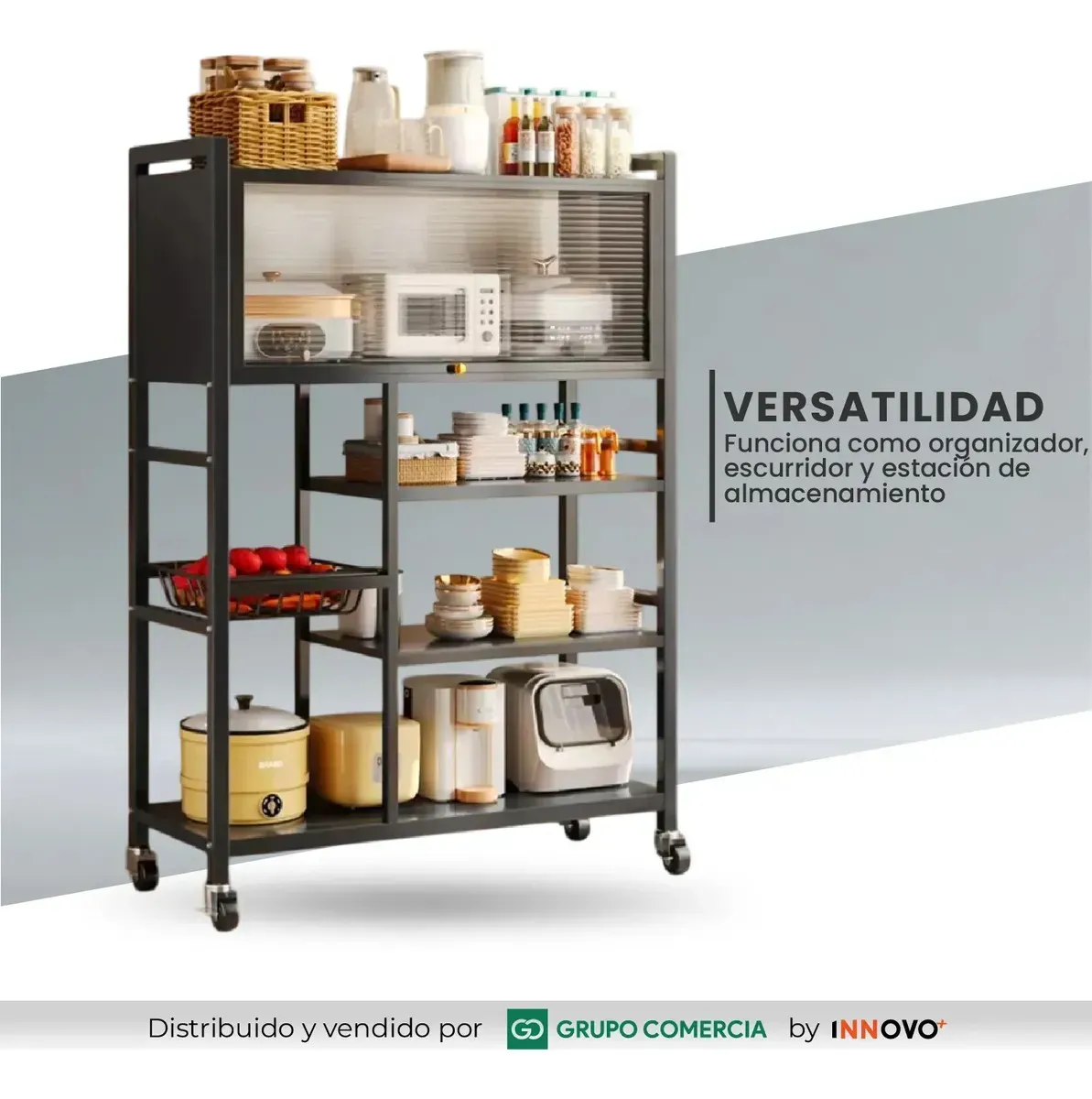 Organizador De Cocina Multiusos Premium Estante Con Puerta Metalico img #6
