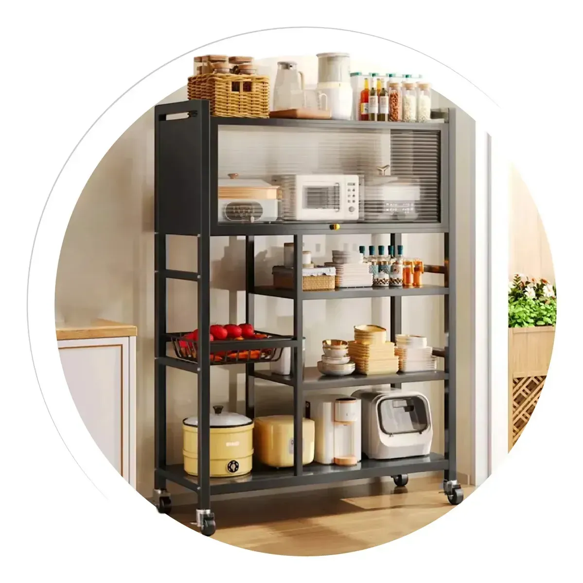 Organizador De Cocina Multiusos Premium Estante Con Puerta Metalico img #4