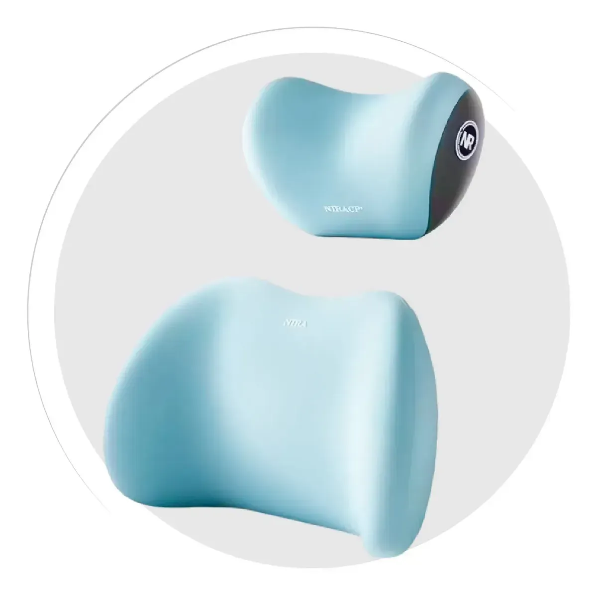 Soporte Lumbar Confort Premium Almohada Cervical De Espuma Viscoelástica Para Auto Azul Liso Azul Liso img #7