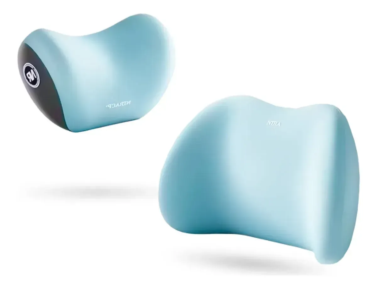 Soporte Lumbar Confort Premium Almohada Cervical De Espuma Viscoelástica Para Auto Azul Liso Azul Liso img #1