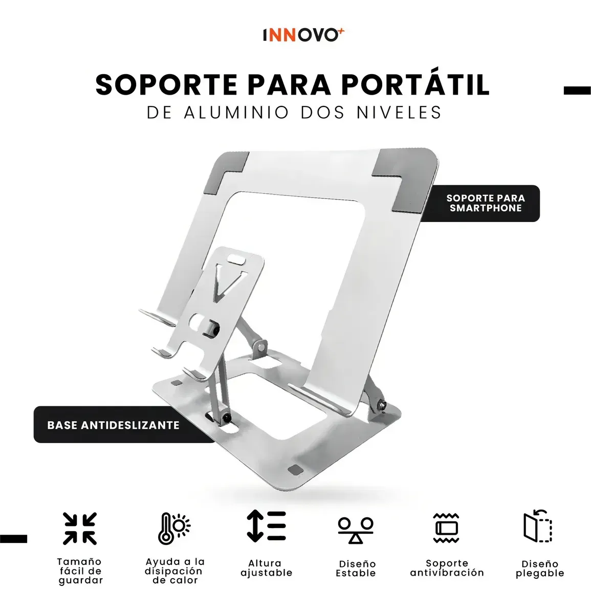 Soporte Ajustable Para Portátil Laptop Celular Aluminio img #3
