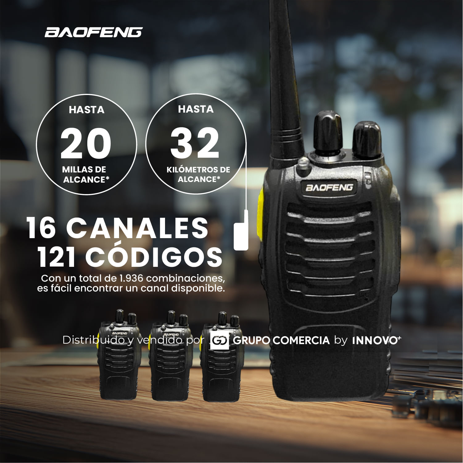 Kit x4 Walkie Talkies Baofeng BF-888 Profesional Alcance 32km Carga USB-C img #2