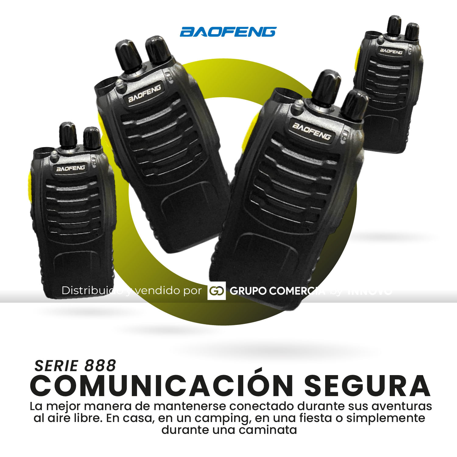 Kit x4 Walkie Talkies Baofeng BF-888 Profesional Alcance 32km Carga USB-C img #3