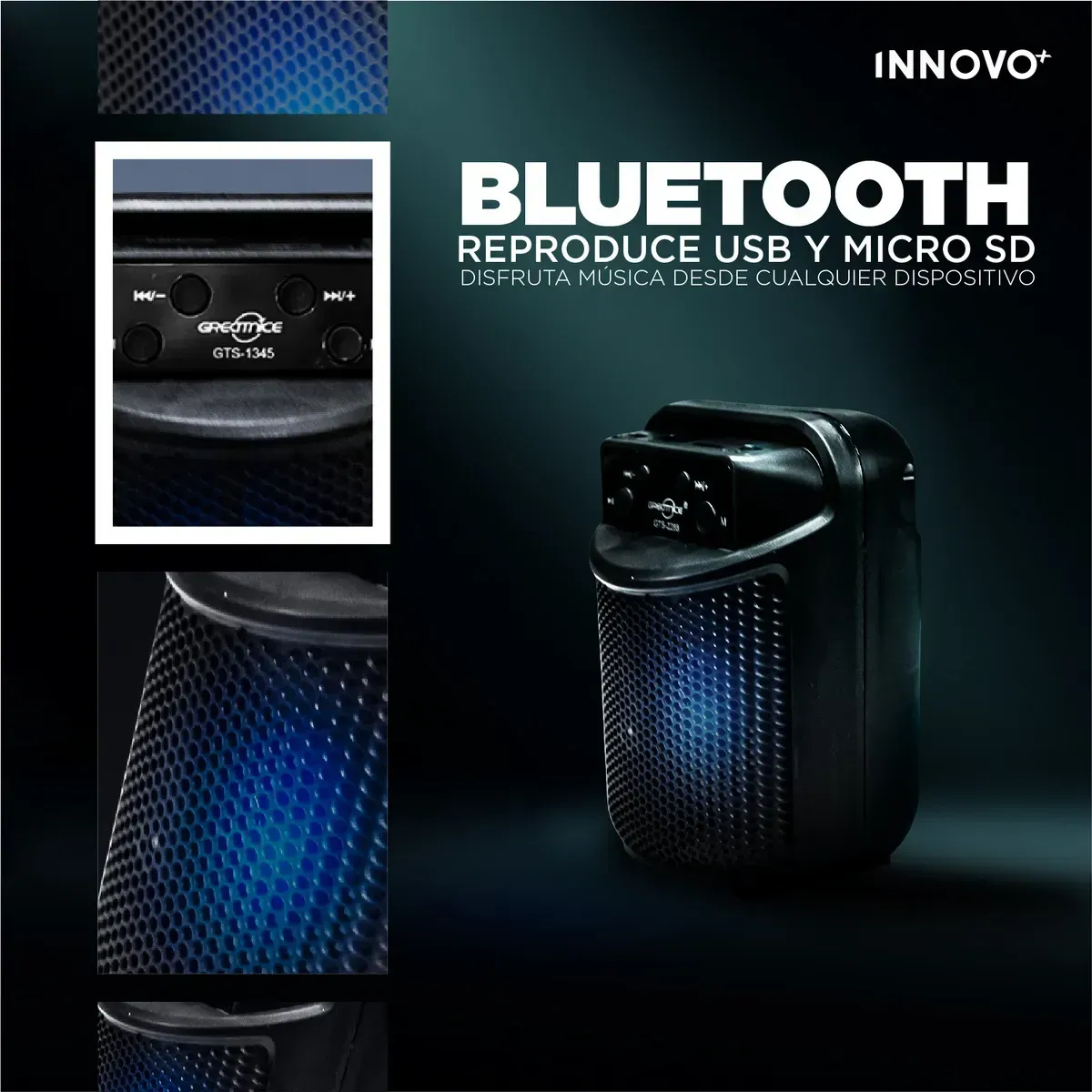 Parlante Bluetooth 3 Gts-2288 Recargable Radio Fm Usb Portatil img #3