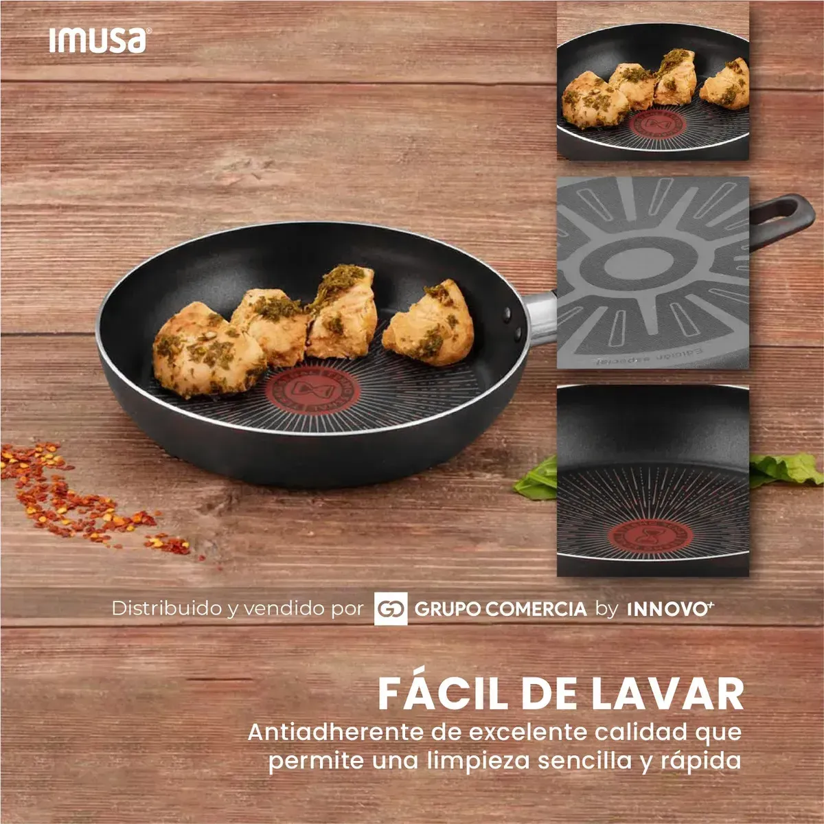 Sartén Imusa Platinum 6x 26cm El Fin De La Comida Pegada - Indestructible img #6