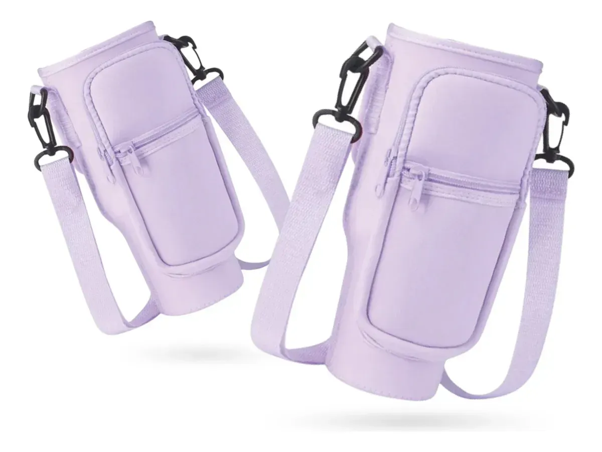 Funda Porta Termo Compatible Stanley Y Modelos Similares Con Compartimientos Innovo Lila img #3