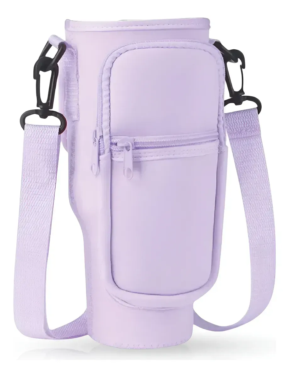Funda Porta Termo Compatible Stanley Y Modelos Similares Con Compartimientos Innovo Lila img #1