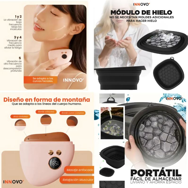 Masajeador Facial Eléctrico Skin Care Con Cubo De Hielo Reafirmante Piel Frio Calor img #4