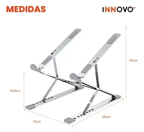 Base Para Pc Laptop Soporte Aluminio Ajustable Ergo Innovo img #2