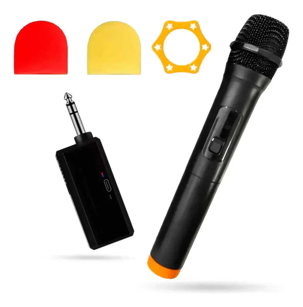 Micrófono Karaoke Inalámbrico Alcance 20m Con Receptor Usb Negro Negro img #1