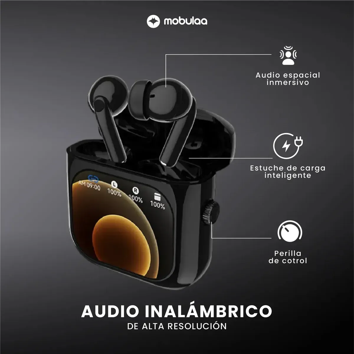 Audífonos Inalámbricos Mobulaa Aurafit X6 Pantalla Táctil Inteligente img #5