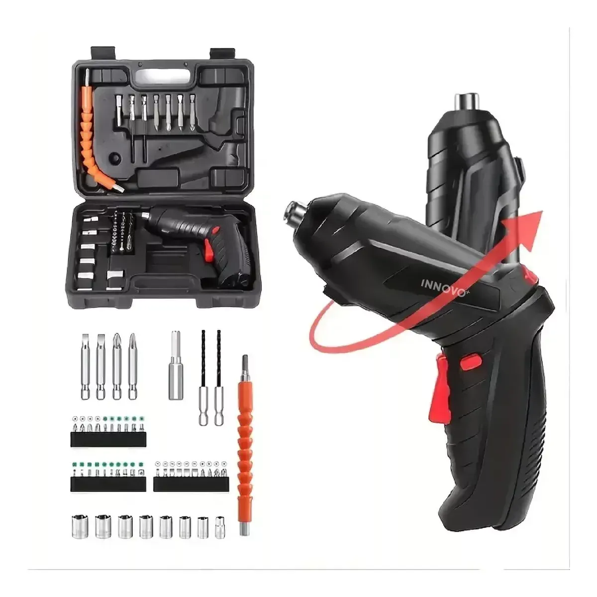 Atornillador Inalambrico Recargable 50 En 1 Con Estuche img #2