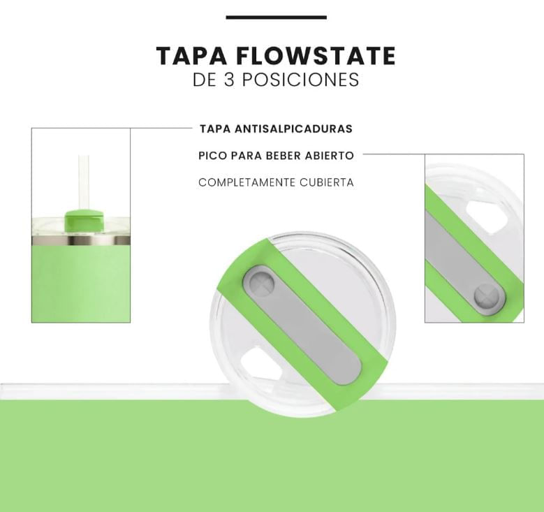 Termo Vaso Conserva Temperatura 1.200ml Innovo Pitillo Verde - Verde Claro img #3