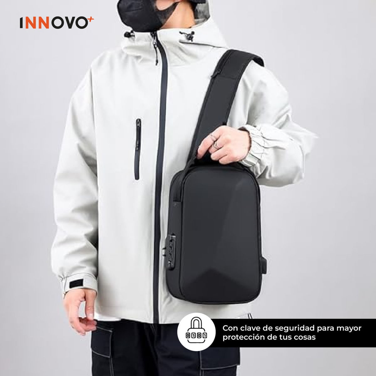 Bolso Antirrobo Impermeable Con Puerto USB Candado Seguridad img #3